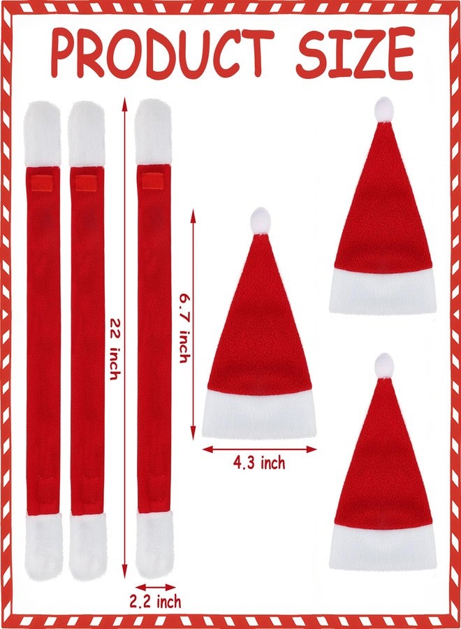 Maniaacer 6 Pcs Christmas Santa Hat with Scarf Pet Costume Set Holiday Outfit Costumes Pets Santa Hat Scarf Set for Pet Small Cat Dog Puppy Christmas Party Costume Dress Up Supplies - Image 2
